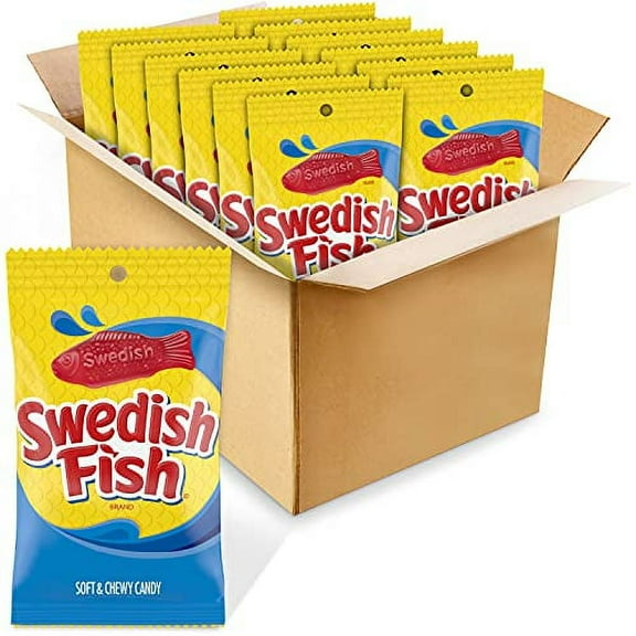 SWEDISH FISH Soft & Chewy Candy, 12 - 8 oz Bags
