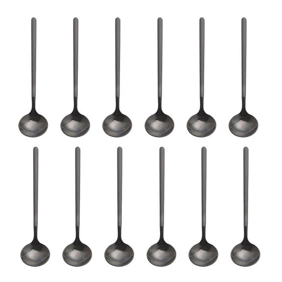 SWEEJAR 12-Piece Espresso Spoons 18/8 Stainless Steel, Vogue Mini Teaspoons Set for Coffee Sugar, 5 Inch Frosted Handle ,Black
