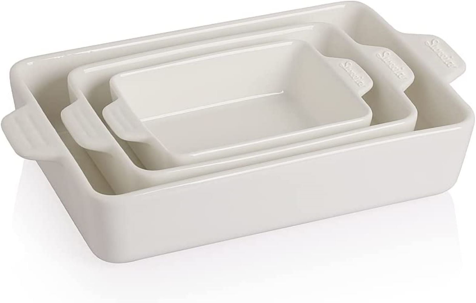 Sweejar Ceramic Bakeware Set, Rectangular Baking Dish Lasagna Pans for  Cooking, Kitchen, Cake Dinner, Banquet and Daily Use, 11.8 x 7.8 x 2.75  Inches