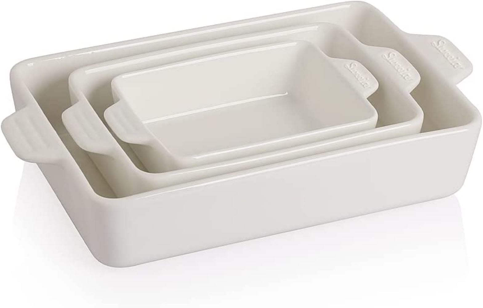 SWEEJAR Ceramic Bakeware Set, Rectangular Baking Oven Dish Lasagna Oven
