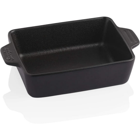 SWEEJAR Ceramic Baking Dish, Rectangular Small Baking Pan with Double Handles, 22OZ for Cooking, Brownie, Kitchen, 6.5 x 4.9 x 1.8 Inches(Yellow)