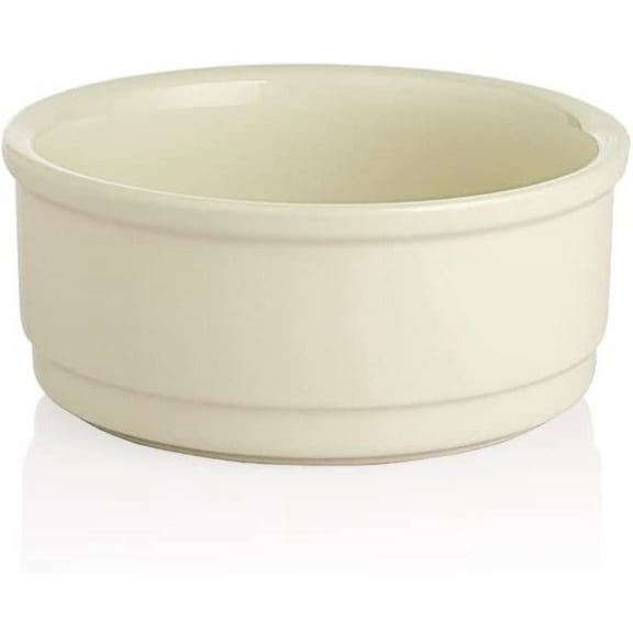 SWEEJAR Ceramic Dog Bowls, Dog Food Dish for Small Dogs and Cat, Heavy Duty Porcelain Pet Bowl for Food and Water,17 oz,White