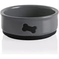 thumbnail image 1 of SWEEJAR Ceramic Dog Bowls with Bone Pattern, Dog Food Dish for Small Dogs, Porcelain Pet Bowl,16 oz (Gray), 1 of 6