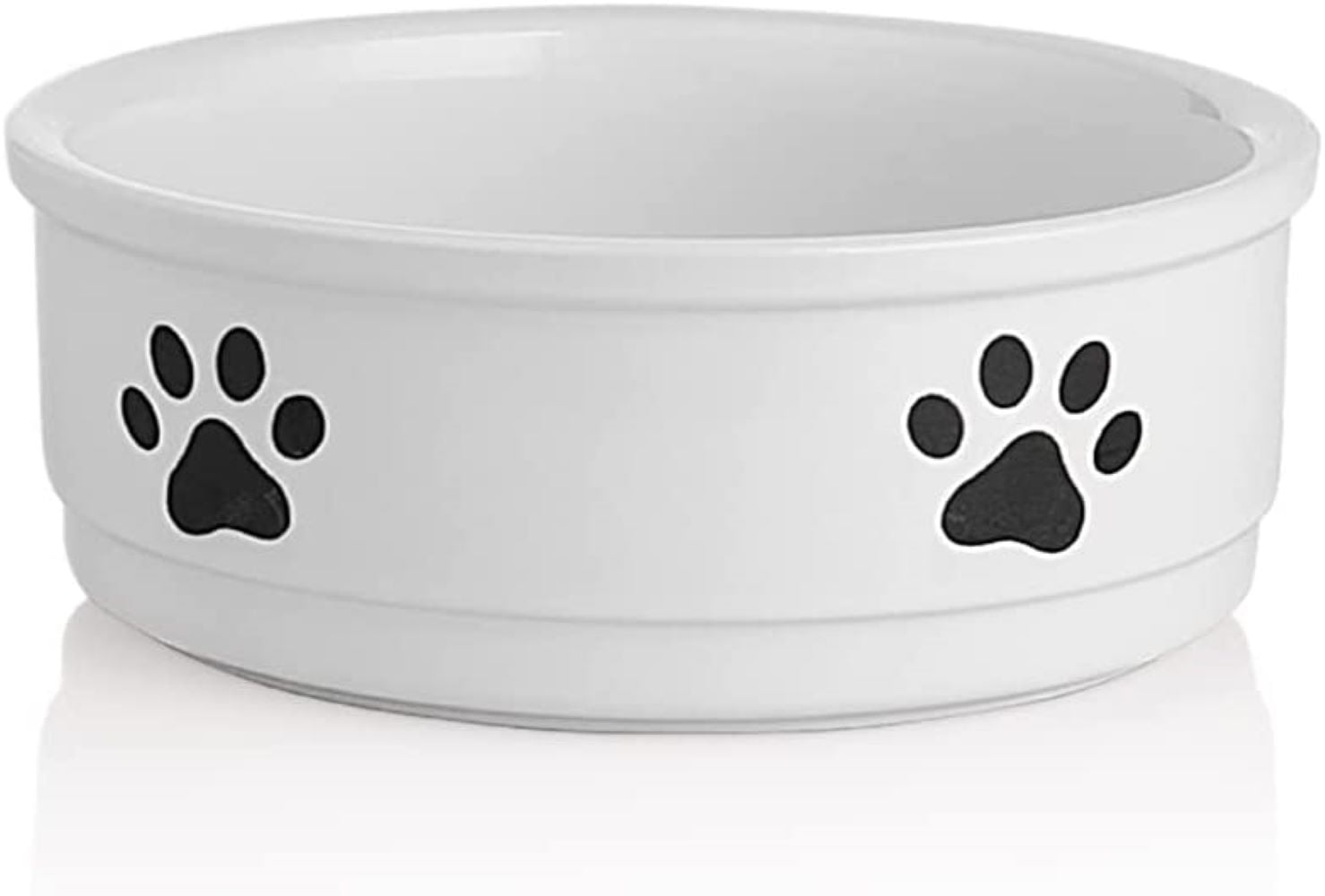 SWEEJAR Ceramic Dog Bowls with Paw Pattern,Dog Food Dish for Large