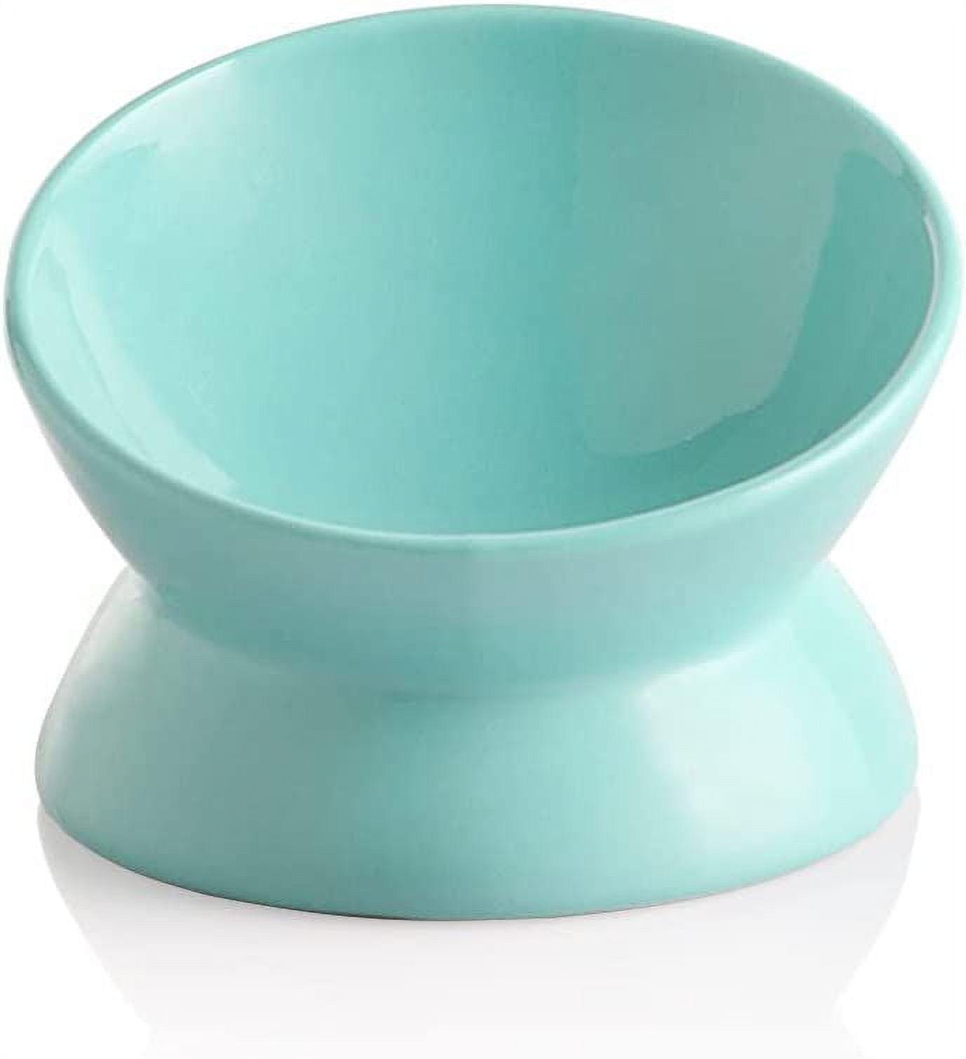 SWEEJAR Ceramic Raised Cat Bowls, Slanted Cat Dish Food or Water Bowls