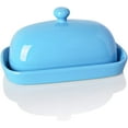 thumbnail image 1 of SWEEJAR Ceramics Butter Dish with Lid, Butter Keeper Container, East/West Coast Butter, 7 inches,Steel Blue, 1 of 5