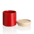 thumbnail image 1 of SWEEJAR Kitchen Canisters Ceramic Food Storage Jar - with Airtight Seal Wooden Lid for Serving Ground Coffee,Sugar,Salt - 16 Fl Oz,Red, 1 of 6
