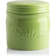 thumbnail image 1 of SWEEJAR Porcelain Butter Keeper Crock, French Butter Dish with Water Line, Ceramic Butter Container for soft butter (Green), 1 of 6