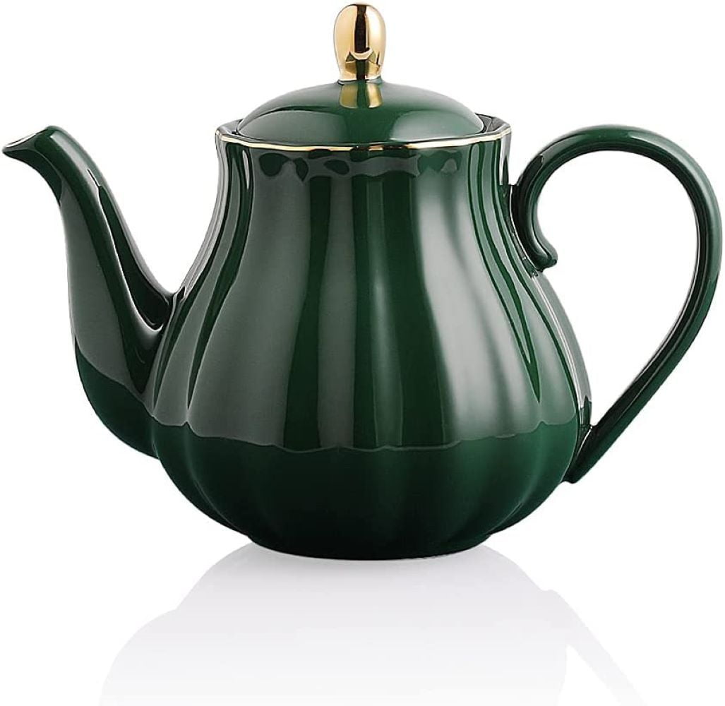 SWEEJAR Royal Teapot, Ceramic Tea Pot with Removable Stainless Steel