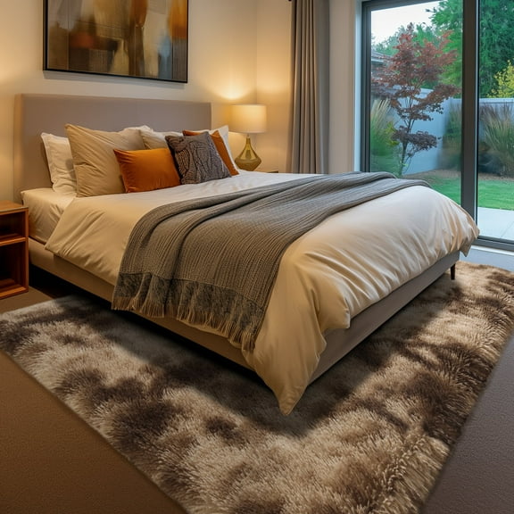 SWEES Non-slip Soft Fluffy Rugs, Washable Modern Area Rug, Decorative Big Carpets for Home Livingroom Bedroom Decor, Coffee