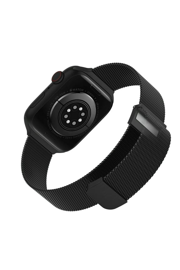 Watch Band Compatible for Apple Watch Bands 40mm 41mm 38mm Women, Magnetic Milanese Loop Stainless Steel Metal Mesh Replacement Straps for iWatch Series 8 7 6 5 4 3 2 1 SE Sport Edition, Black