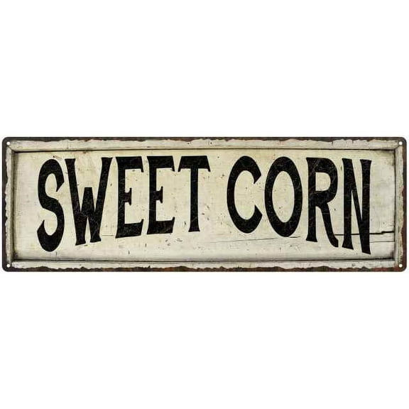 SWEET CORN Farmhouse Style Wood Look Sign Gift 8x24 Metal Decor 108240028278