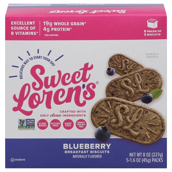 SWEET LORENS - Blueberry Breakfast Biscuit - 8 Oz Case of 6