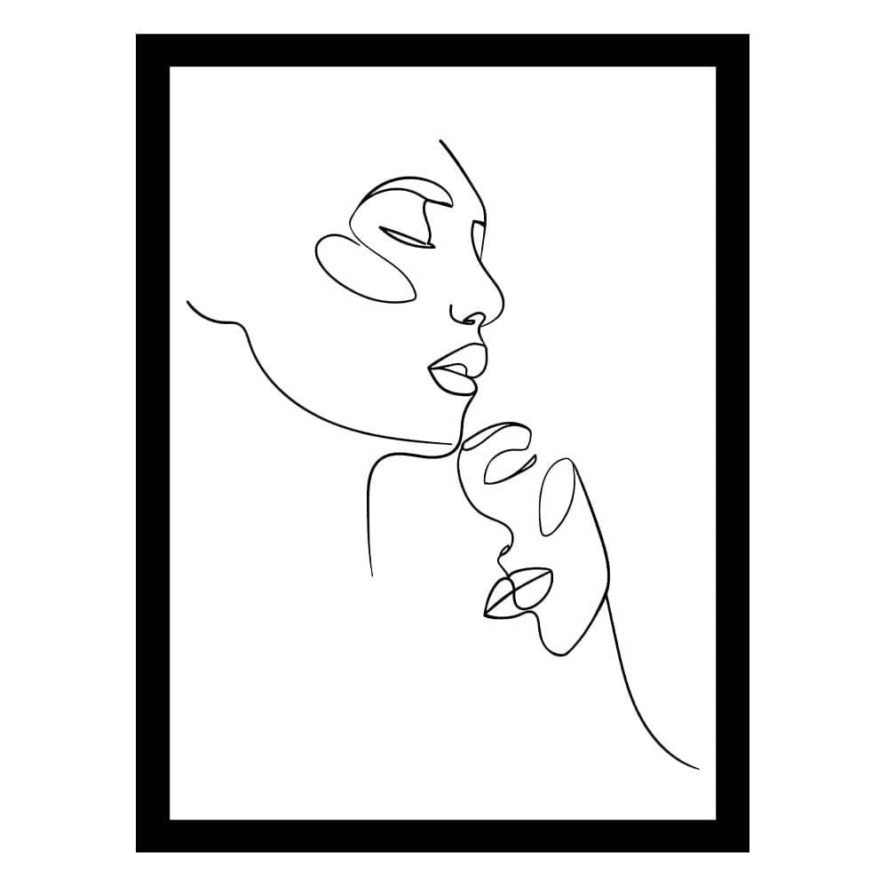 SWEET LOVE LINE ART Framed Print