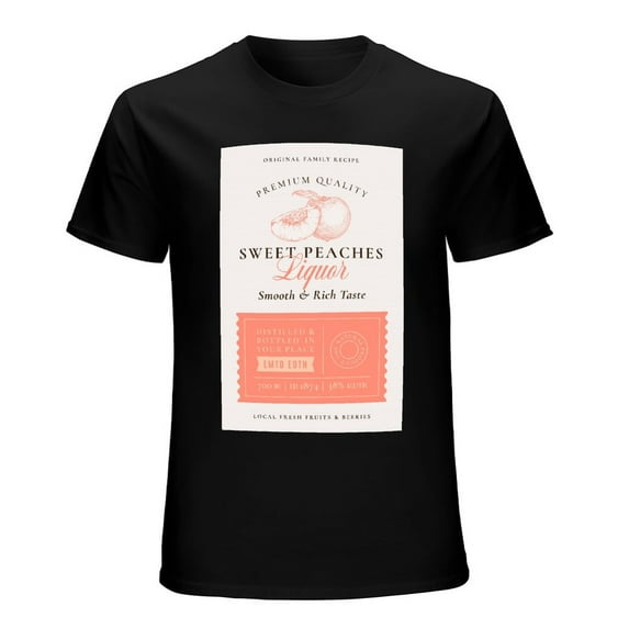 SWEET PEACHES Vintage T-shirt Mens Cotton Classic Crewneck Short Sleeve Tees Unisex Black 4XL