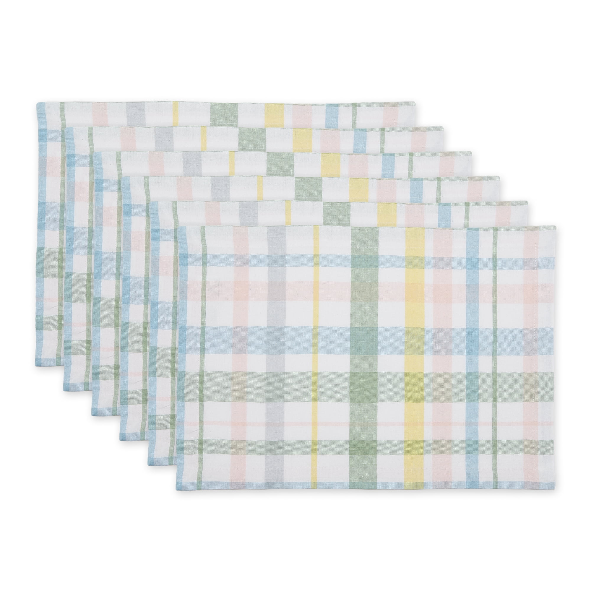 SWEET SPRING PLAID PLACEMAT SET/6