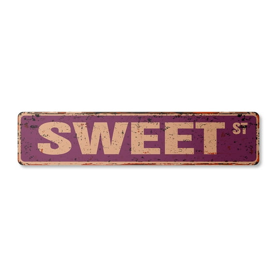 SWEET Vintage Plastic Street Sign candy pastry cookies cakes desserts | Indoor/Outdoor |  30" Wide