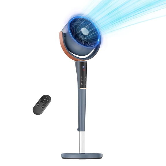 SWEETCRISPY Air Circulator Fan 15 Speeds 5 Modes with Timer & LED Light, Whisper Quiet Indoor Cooling Fan for Air Conditioner, Temperature Balancing, Gray