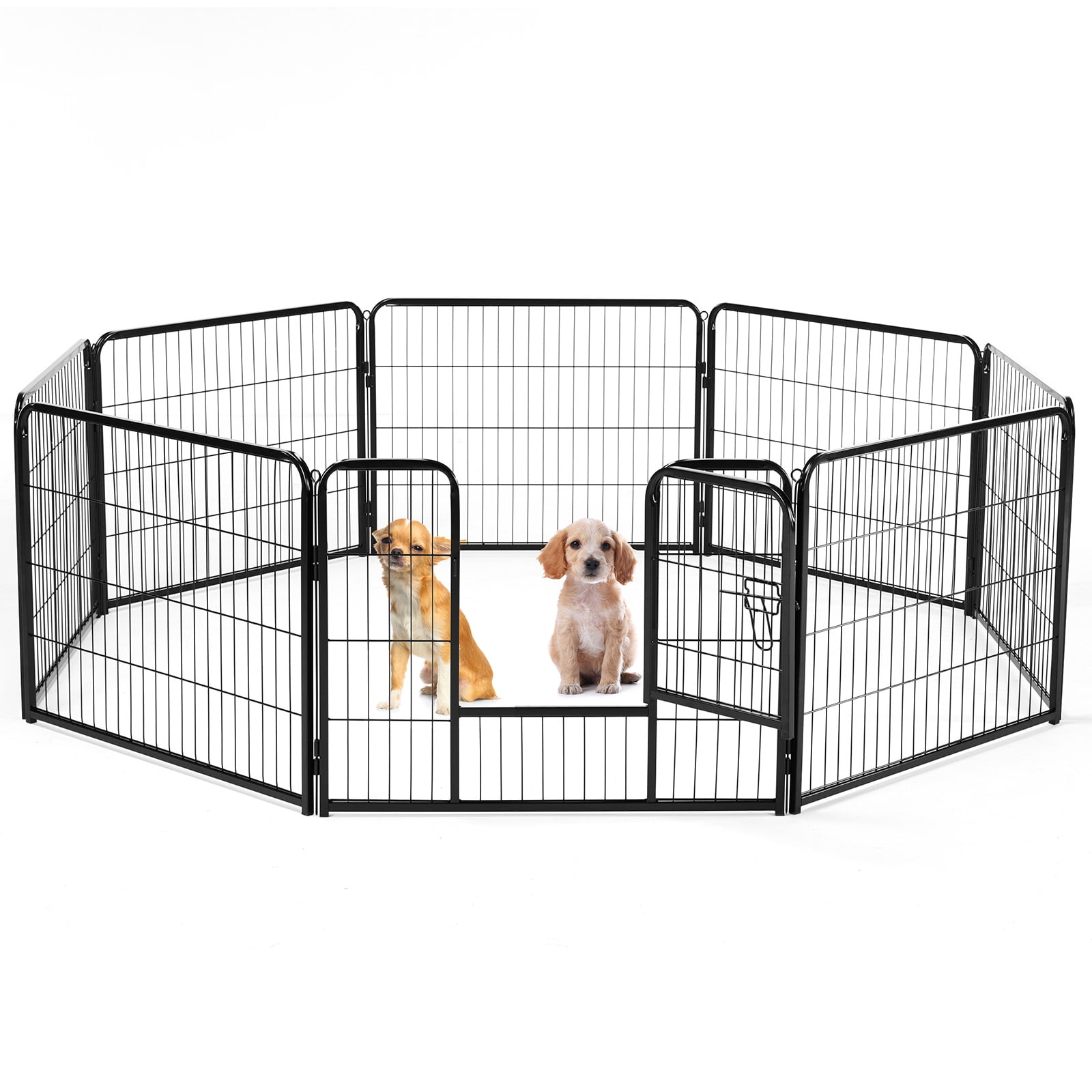 ZUNMOS Dog Playpen, 8 Panels 24" Foldable Metal Pet Fence Indoor Outdoor