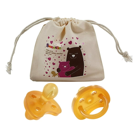 SWEETIE RUBBER Pacifier Natural Rubber Pacifier Rounded HEART SHAPE RUBBER 1 Count Original Natural Rubber Pacifier (6-12 medium)