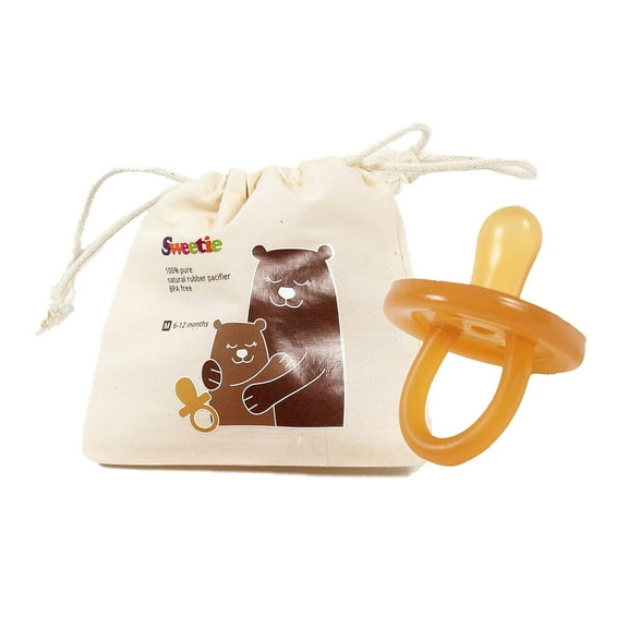 SWEETIE Rubber Pacifier Natural Rubber with Symmetrical Nipple Original Natural Rubber Pacifier (0-6 Month/Small)