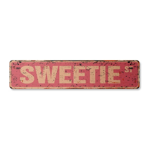 SWEETIE Vintage Aluminum Street Sign wife husband girlfriend boy friend rustic metal tin | Indoor/Outdoor | 18" Wide
