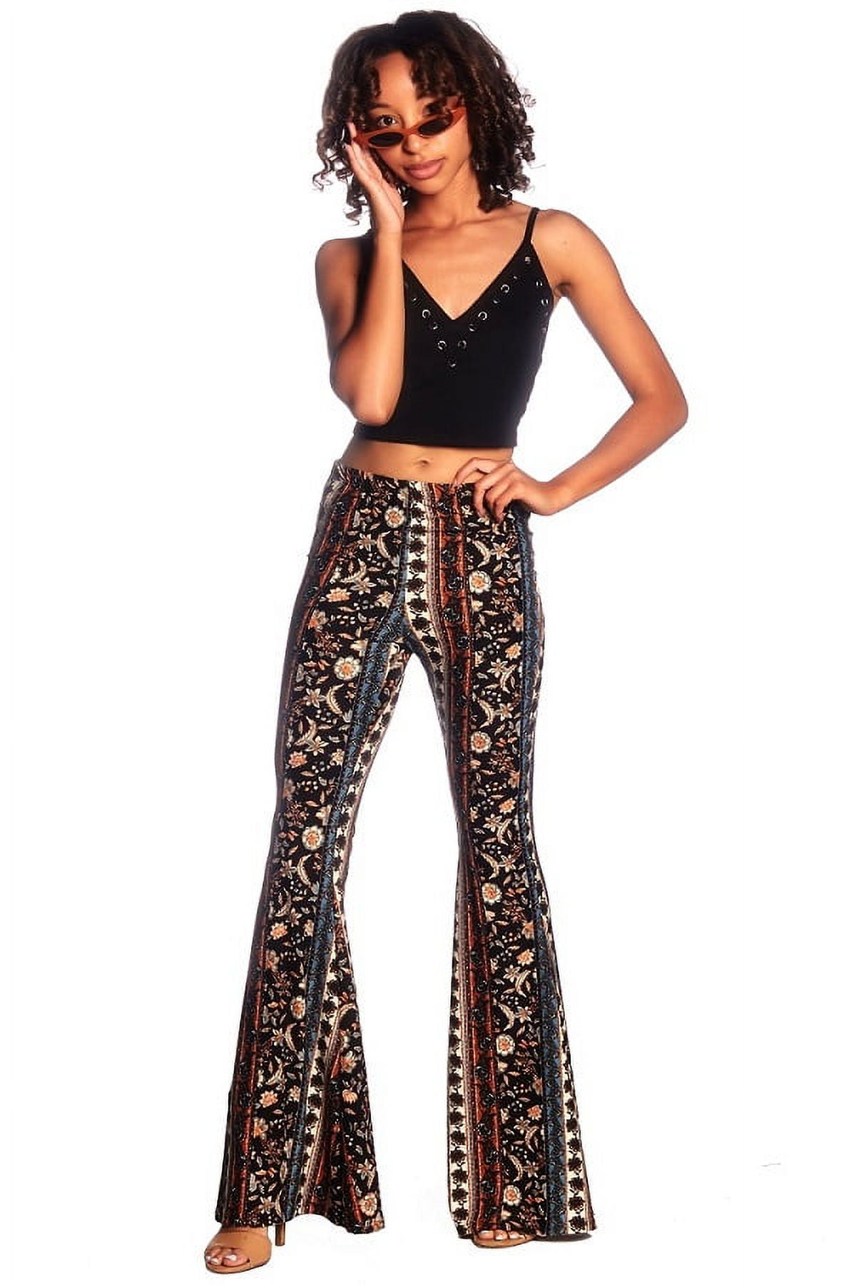 SWEETKIE Boho Flare Pants, Elastic Waist, Wide Leg Pants for Women, Solid &  Printed, Stretchy and Soft 