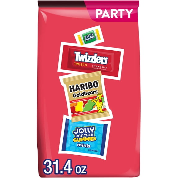 HARIBO®, JOLLY RANCHER and TWIZZLERS Assorted Fruit Flavored Candy Party Pack, 31.4 oz
