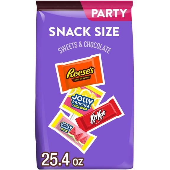 JOLLY RANCHER, KIT KAT and REESE'S Assorted Flavored Snack Size, Candy Party Pack, 25.4 oz