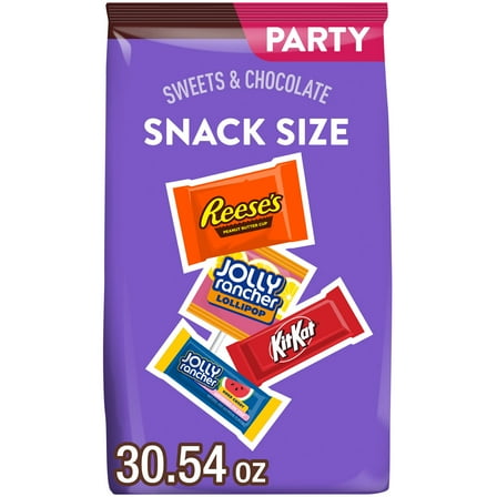 Jolly Rancher, Kit Kat And Reese's Assorted Flavored Snack Size Candy, Party Pack 30.54 oz