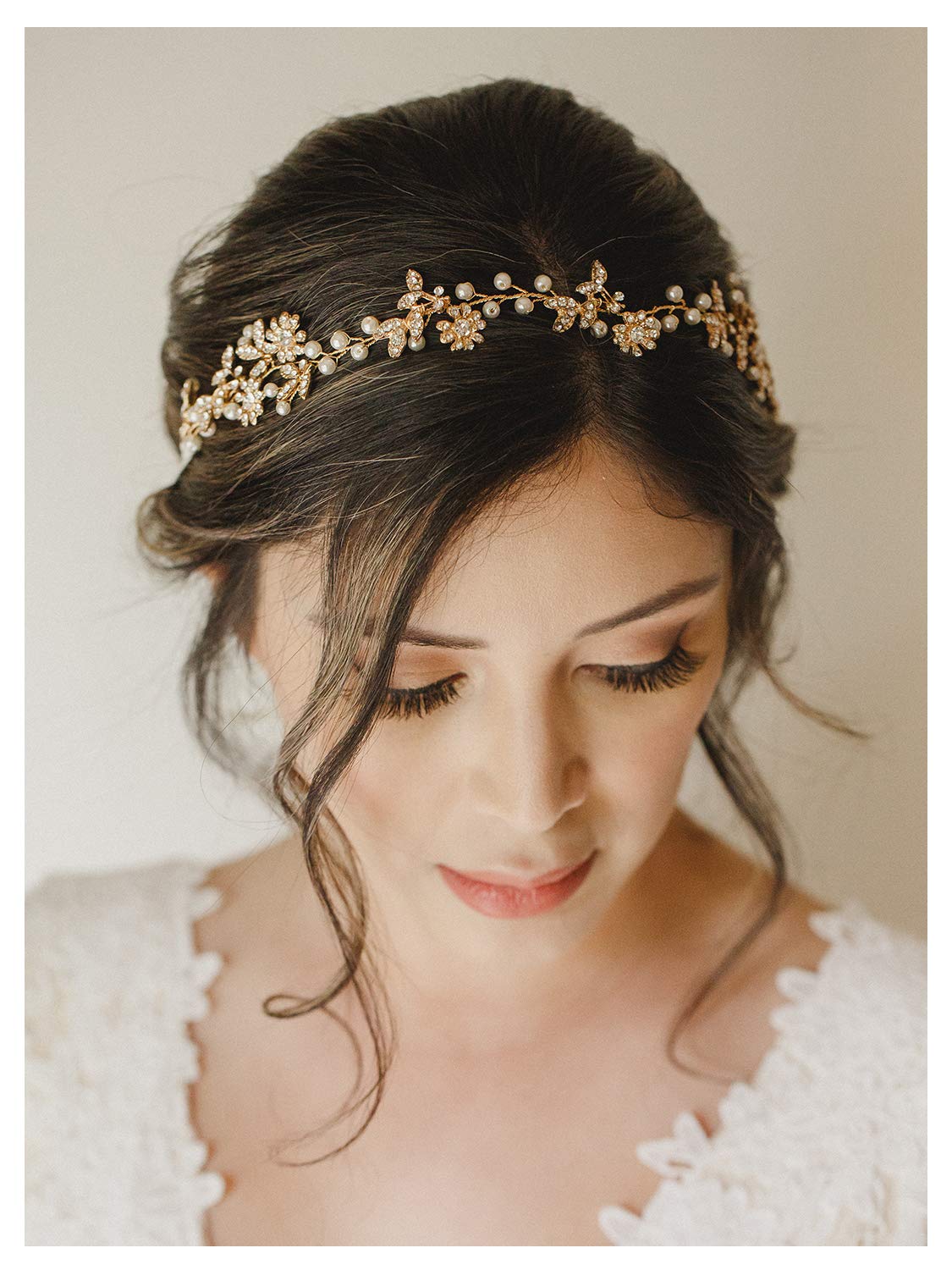 IYOU Crystal Wedding Hair Comb For Women Blue Rhinestone Bridal Hair Accessories Flower Headpiece Prom Guest Hair Piece For Brides And Bridesmaids