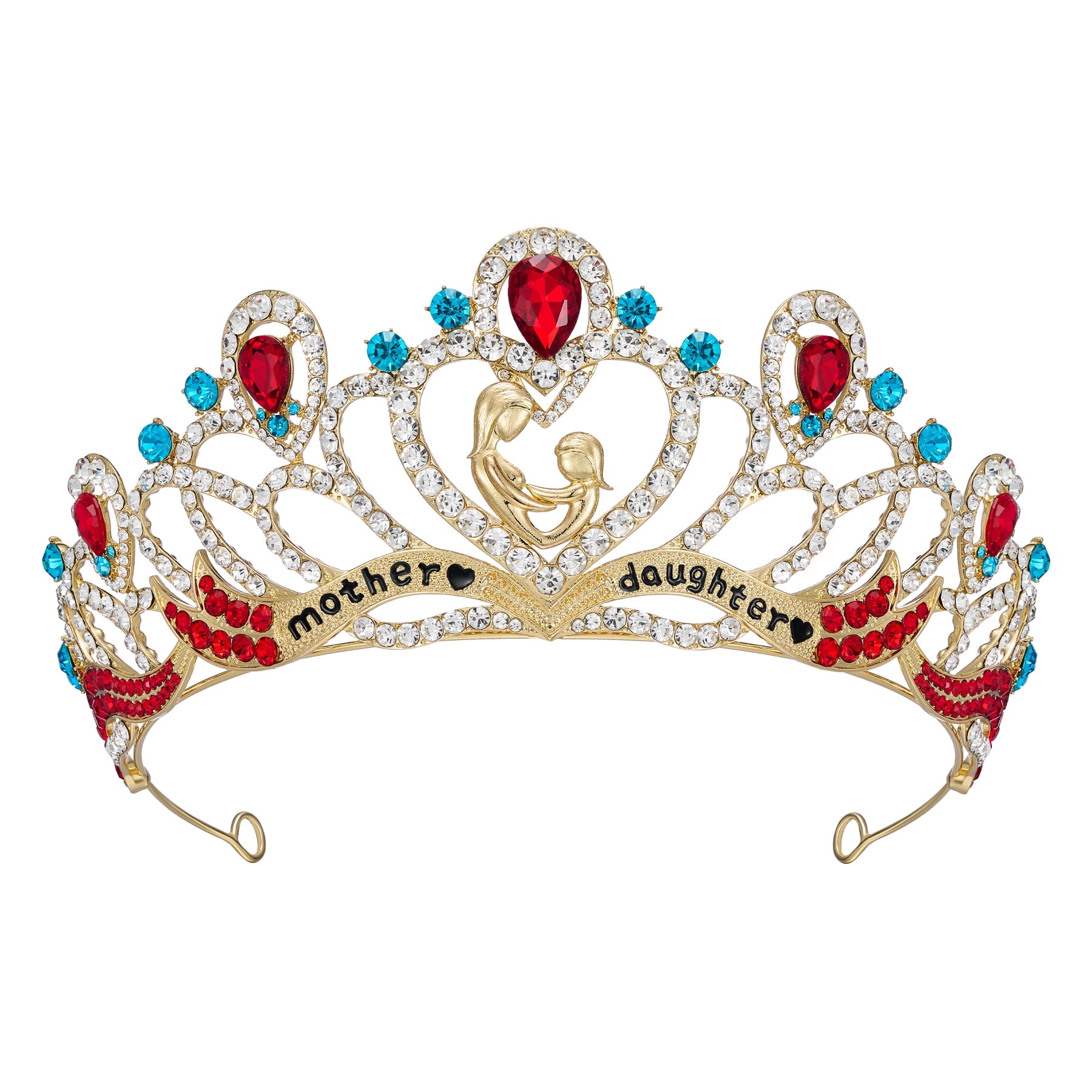 SWEETV Mommy and Me Crown for Women Girls, Queen Crown Little Princess Tiara Set Gift for Mother Daughter Eternal Star Hair Accessories for Birthday Prom Cosplay