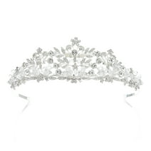 SWEETV Wedding Tiara for Women and Girls - Pageant Tiara Headband, Rhinestone Bridal Crown, Silver