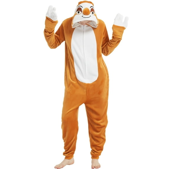 SWEETXIN Adult Halloween One-Piece Pajamas sloth Cosplay Costume Suit for Women and Men SizeXL