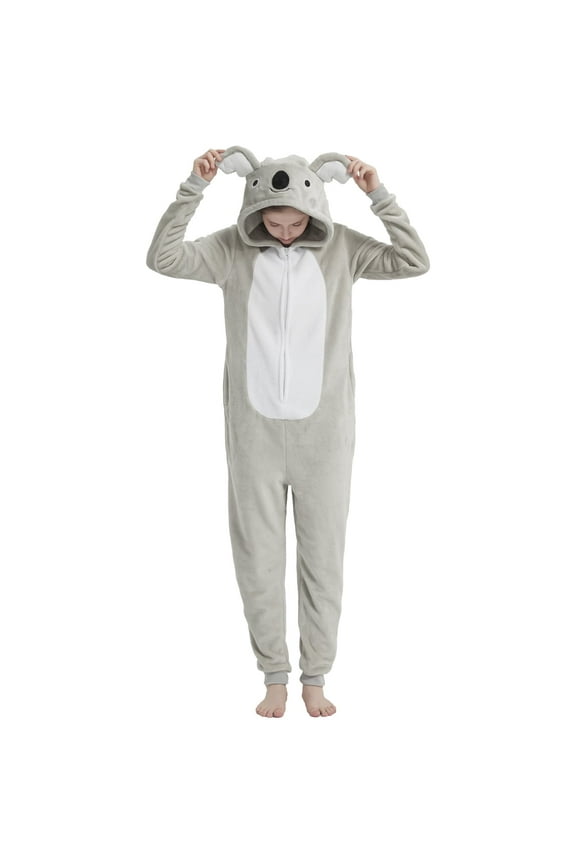 Adult Halloween One-Piece Pajamas Koala Cosplay Costume Suit for Women and Men SizeL