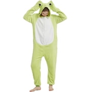 SWEETXIN Adult's Frog One-Piece Holiday Family Pajamas Halloween Costume Suit for Women and Men Jumpsuit SizeL