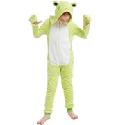 SWEETXIN Kids Frog One-Piece Pajamas Halloween Snug Plush Costume Sleepwear Christmas Gifts for Girls Boys 5T