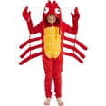 thumbnail image 1 of SWEETXIN Kids Lobster One-Piece Pajamas Halloween Snug Plush Costume Sleepwear Christmas Gifts for Girls Boys 12Years, 1 of 7