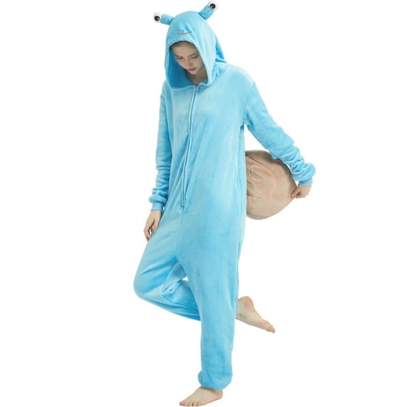 SWEETXIN Adult's Snail One-Piece Holiday Family Pajamas Halloween Costume Suit for Women and Men Jumpsuit SizeS