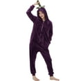 thumbnail image 1 of SWEETXIN Adult's Eggplant One-Piece Holiday Family Pajamas Halloween Costume Suit for Women and Men Jumpsuit SizeM, 1 of 7