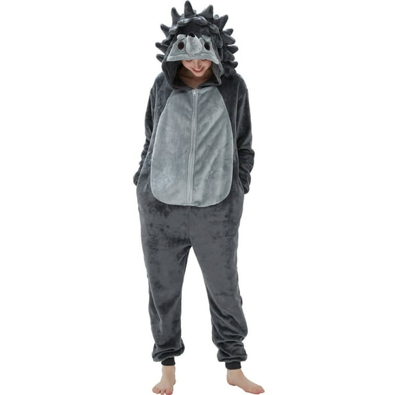 SWEETXIN Adult's Hedgehog One-Piece Holiday Family Pajamas Halloween Costume Suit for Women and Men Jumpsuit SizeS