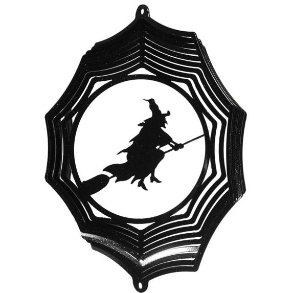 SWEN Products HOLIDAY HALLOWEEN WITCH Web Metal Wind Spinner