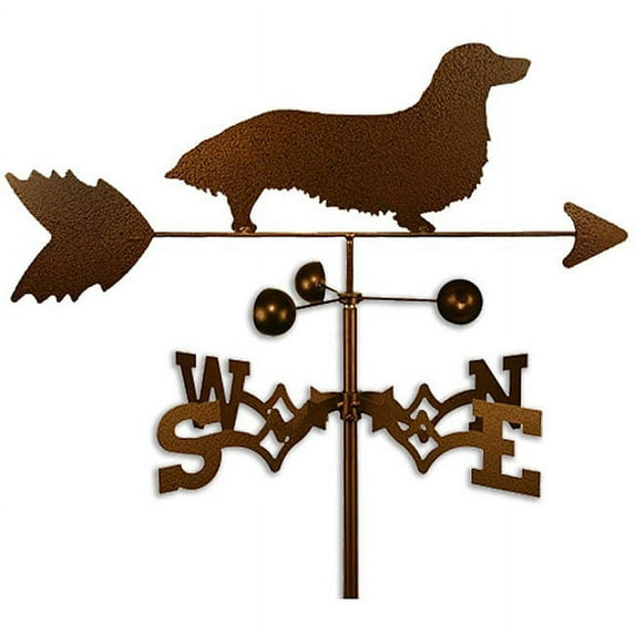 SWEN Products Inc Handmade Long Hair Dachshund Dog Copper Weathervane
