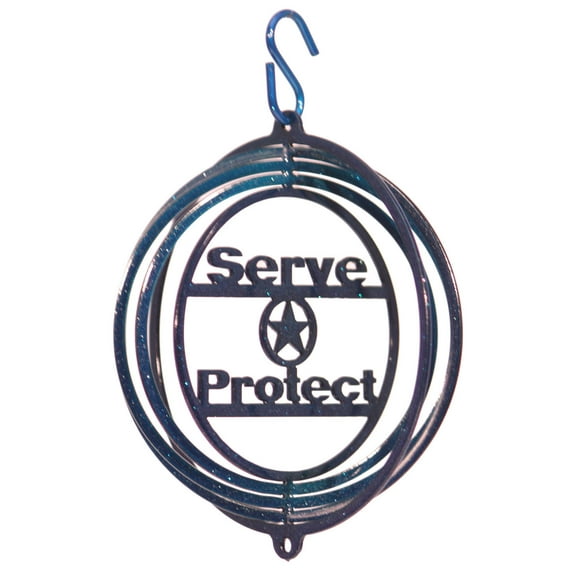 SWEN Products SERVE AND PROTECT POLICE BADGE Tini Swirly Christmas Tree Ornament