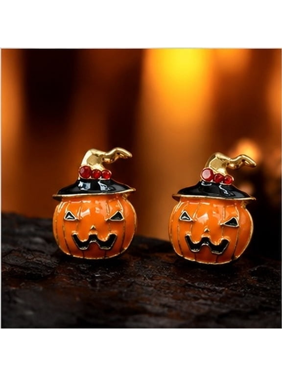 1 Pair Pumpkin Shape Alloy Earrings for Women, Fall Jewelry Accessories, Lightweight Dangle Ear Drops