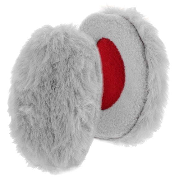 SWETRACE 1Pair Grey Plush Ear Covers Winter Ear Warmer Bandless Outdoor Cold Weather