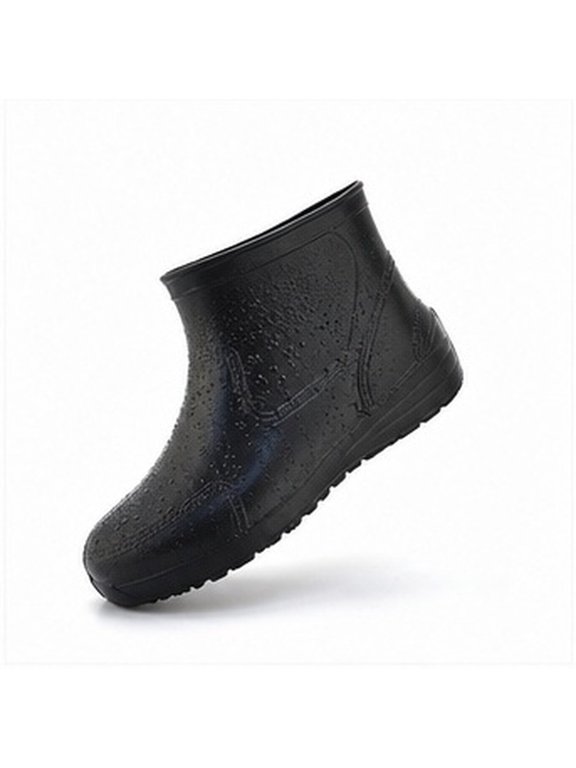 1 Pair of Mud Shoes Black Low Canister Waterproof for Institutions