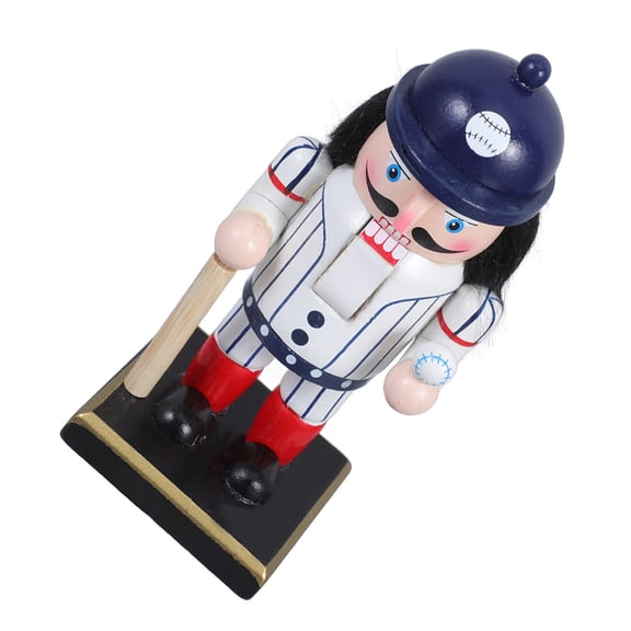 SWETRACE 1 Piece Wooden Nutcracker for Sports Themed Table Decorations Baseball Player Design