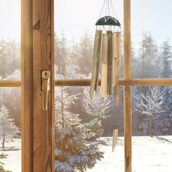 SWETRACE 1 Set Deep Tone Bamboo Wind Chimes for Outside Tranquility and Relaxation 15.72X4.72X4.72In