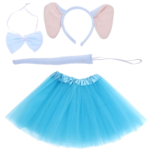SWETRACE Elephant Ears and Tail Headband Blue Cloth Accessory for Decoration
